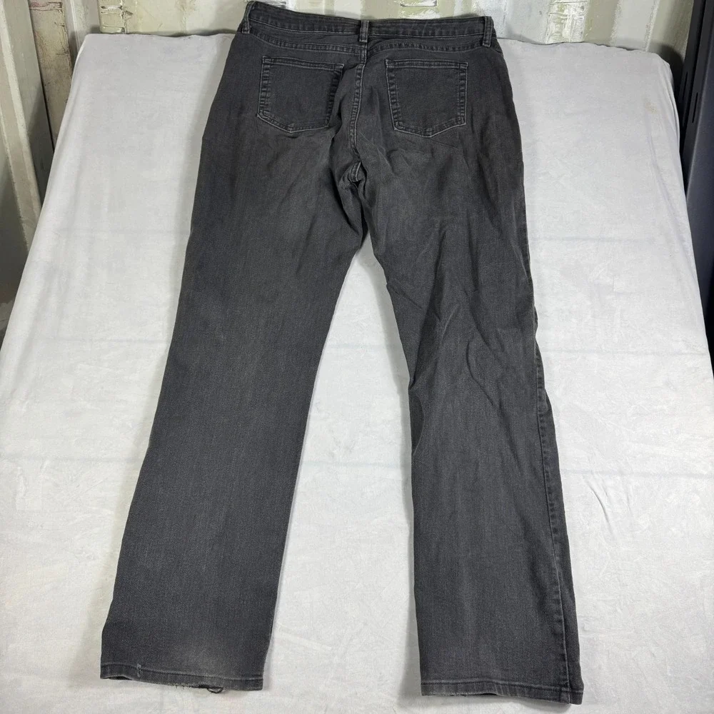 Vintage Riders By Lee Womens Straight Leg Jeans Black Denim 5-Pockets Size 16L